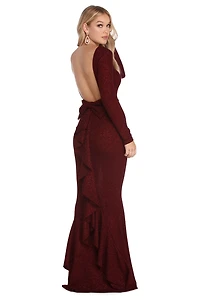 Liza Formal Ruffle Glitter Dress