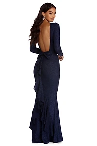 Liza Formal Ruffle Glitter Dress