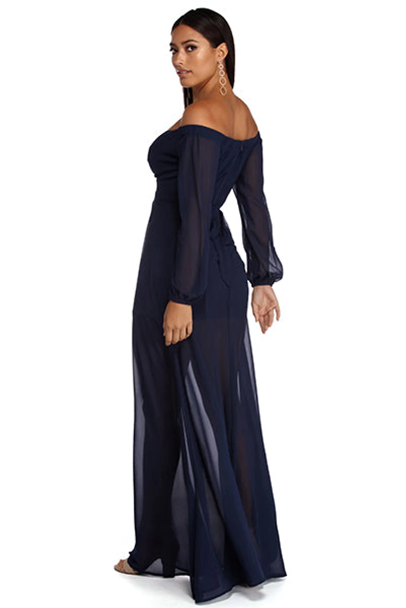 Britt Wrap Formal Floral Dress