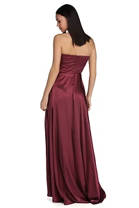 Courtney Formal Satin Sleeveless Dress