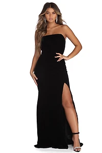 Brianna Formal Strapless Velvet Dress