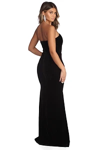 Brianna Formal Strapless Velvet Dress