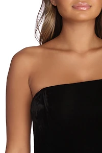 Brianna Formal Strapless Velvet Dress