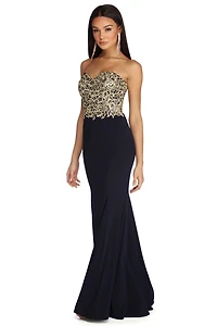 Angela Formal Embroidered Floral Dress