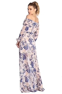 Britt Wrap Formal Floral Dress