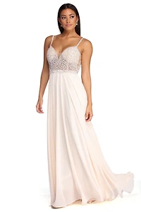 Gracelyn Formal Pearl Chiffon Dress