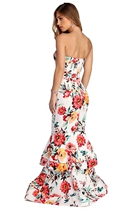 Alecia Sleeveless Floral Mermaid Dress