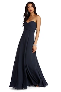Audrey Pleated Sweetheart Dress