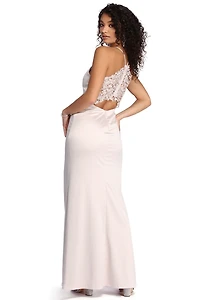 Kenzie High Slit Satin Dress
