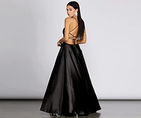 Anne Formal Lattice Satin Dress