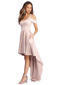 Roselyn Satin Sweetheart High-Low Dress