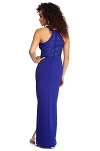 Leia Formal High Slit Sequin Dress