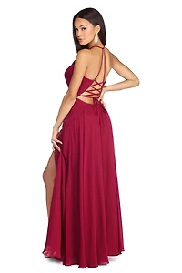 Julia Formal Chiffon Lace Up Dress