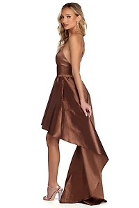 Farrah High Low Taffeta Dress