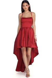 Farrah High Low Taffeta Dress