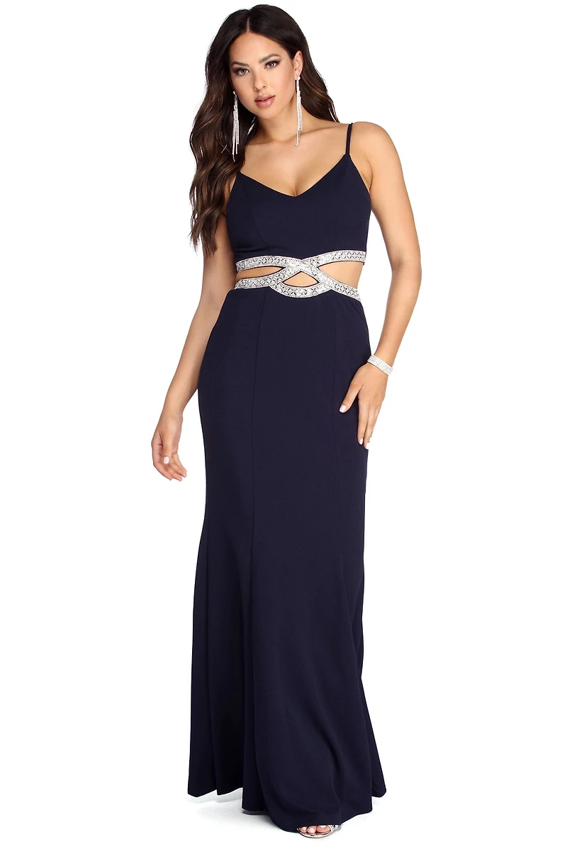 Liza Formal Rhinestone Mermaid Dress
