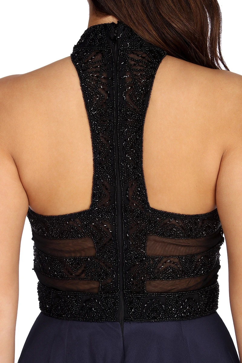 Francesca Formal Beaded Chiffon Dress