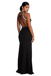 Jocelyn Formal Open Back Pearl Dress