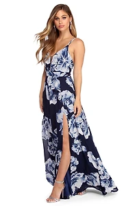 Bea Formal Floral Wrap Dress