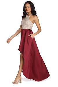 Kaia Formal High Low Taffeta Dress