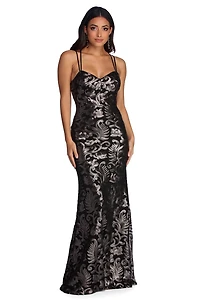 Lilia Multi Strap Sequin Formal Dress