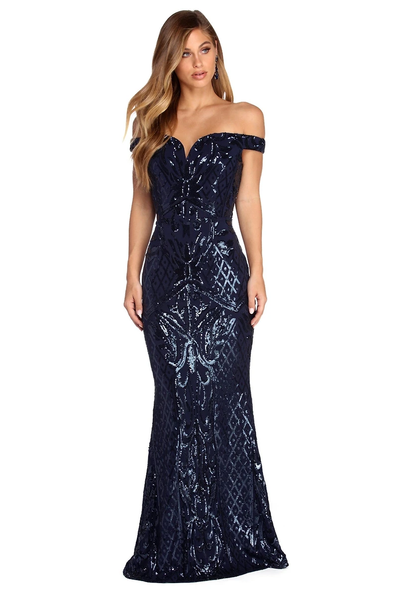 Cara Formal Sweetheart Sequin Dress