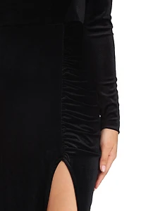 Selene Formal Ruched Velvet Dress
