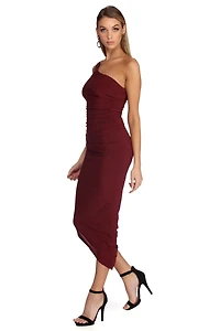 Selena Formal One Shoulder Ruched Dress