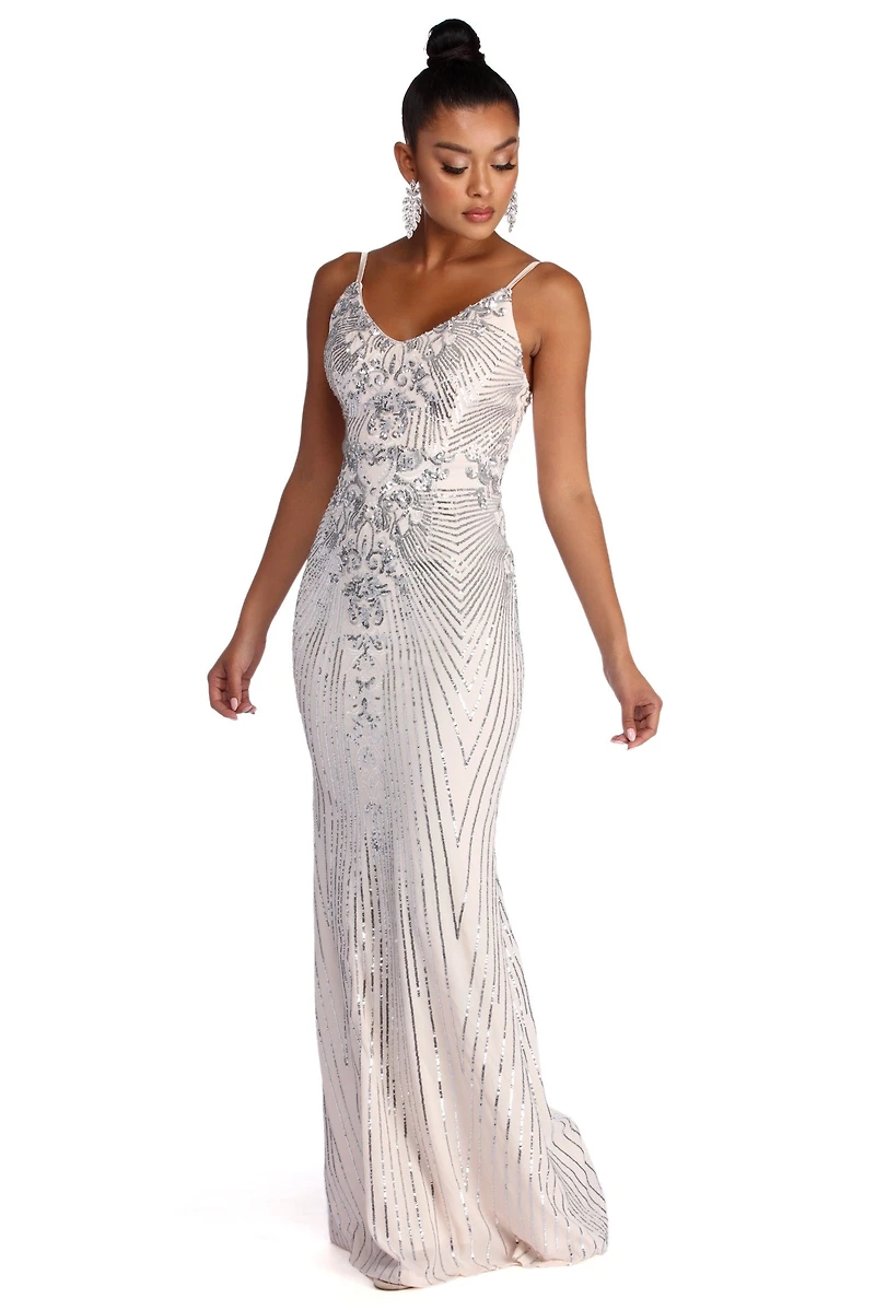 Delaney Formal Sleeveless Sequin Dress