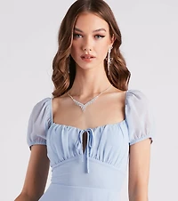 Idina Formal Chiffon Slit Long Dress