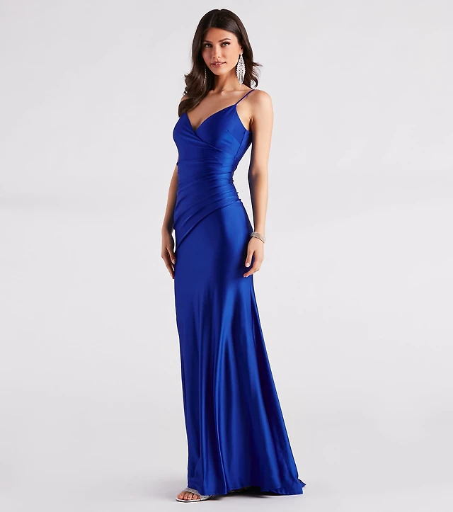 lucille formal satin mermaid dress Azazie Lucille