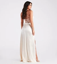 Trixie Formal Satin A-Line Dress