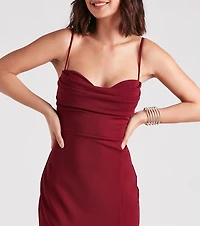 Justine Formal Crepe Sweetheart Long Dress
