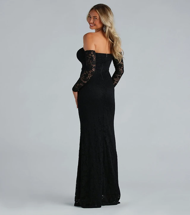 Xscape Petite Size Off-The-Shoulder Ruffle Front Taffeta Mermaid Dress |  Liberty Center