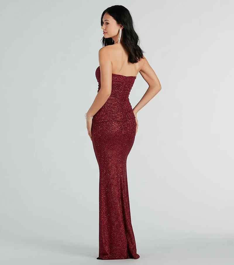 Elaine Formal Glitter Strapless Mermaid Dress