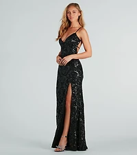 Jacqueline Formal Sequin Strappy Mermaid Dress