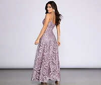Amaya Mesh Embroidered A-Line Dress
