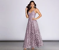 Amaya Mesh Embroidered A-Line Dress