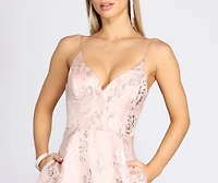 Misha Floral Organza Ball Gown