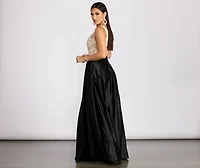 Adina Sequin and Satin Ball Gown