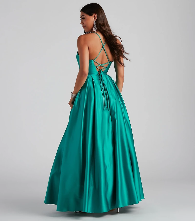 Molly Satin Lace Up Ball Gown