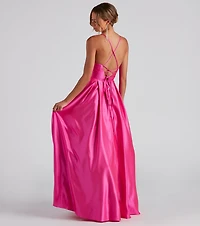 Molly Satin Lace Up Ball Gown