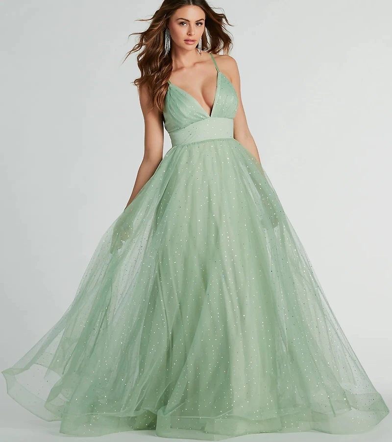 Vanessa V-Neck Tulle Gown
