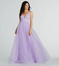 Vanessa V-Neck Tulle Gown