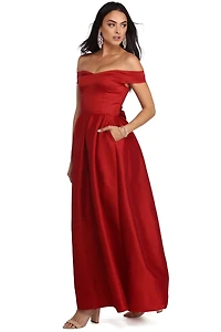 Lucia Off The Shoulder Taffeta Ballgown