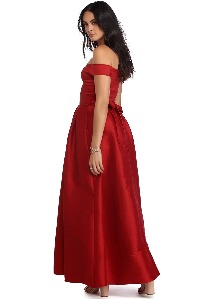 Lucia Off The Shoulder Taffeta Ballgown
