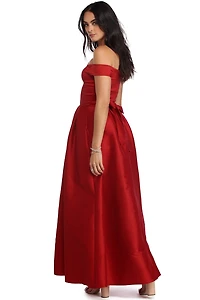 Lucia Off The Shoulder Taffeta Ballgown