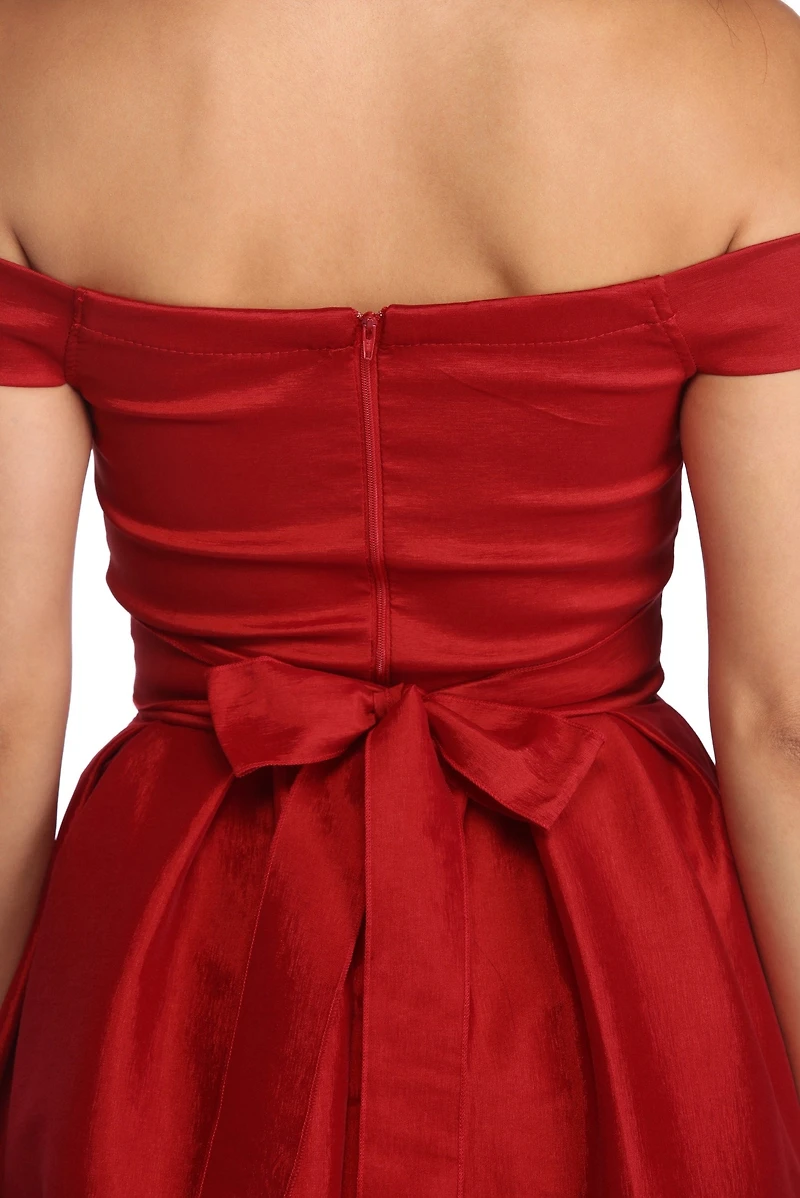 Lucia Off The Shoulder Taffeta Ballgown