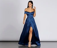 Megan Taffeta Off The Shoulder Ball Gown