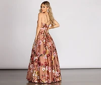 Magdalena Satin Floral Gown
